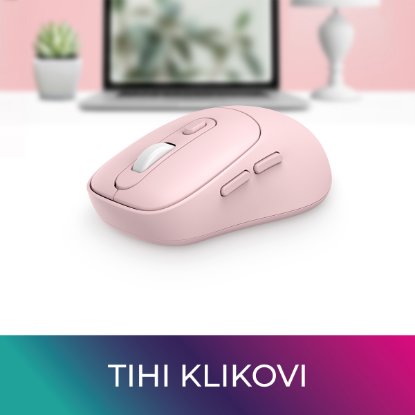 Miš OCTIO Style M320W, optički, bežični, 1600dpi, rozi