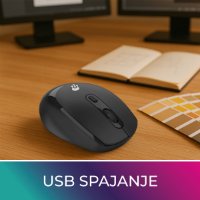 Miš OCTIO M302W, optički, bežični, 1600dpi, crni