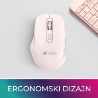 Miš OCTIO Style M270WBT, optički, bežični, BT,1600dpi, rozi