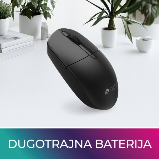 Miš OCTIO Style M390WBT, optički, bežični, 1600dpi, crni