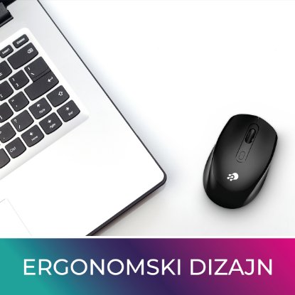 Miš OCTIO M302W, optički, bežični, 1600dpi, crni