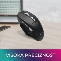 Miš OCTIO Ergo M350WBT, RGB, optički, bežični, BT, 4800dpi, crni