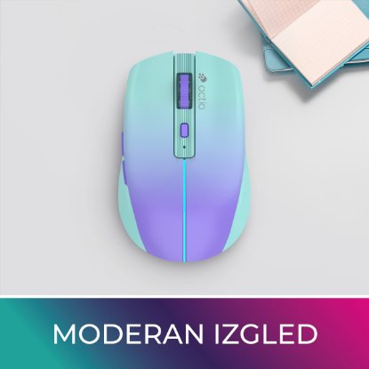 Miš OCTIO Style M310WBT, RGB, optički, bežični, BT,1600dpi, plavi