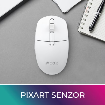 Miš OCTIO Style M390WBT, optički, bežični, 1600dpi, bijeli