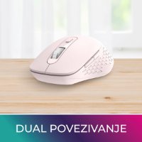 Miš OCTIO Style M270WBT, optički, bežični, BT,1600dpi, rozi