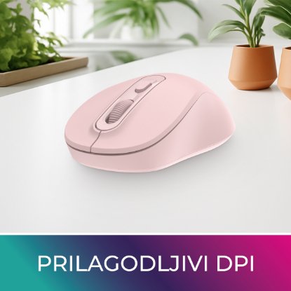 Miš OCTIO Style M280W, optički, bežični, 1600dpi, rozi