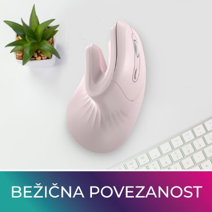 Miš OCTIO Ergo V210WBT, optički, bežični, 7200dpi, rozi