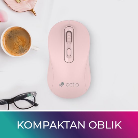 Miš OCTIO Style M280W, optički, bežični, 1600dpi, rozi