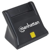 Čitač pametnih kartica MANHATTAN, uspravni, USB-A, crni