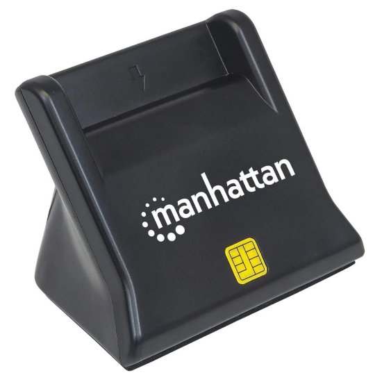 Čitač pametnih kartica MANHATTAN, uspravni, USB-A, crni