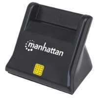 Čitač pametnih kartica MANHATTAN, uspravni, USB-A, crni
