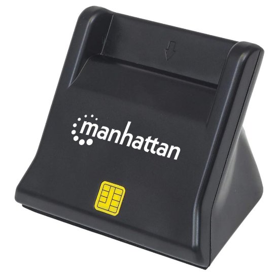 Čitač pametnih kartica MANHATTAN, uspravni, USB-A, crni