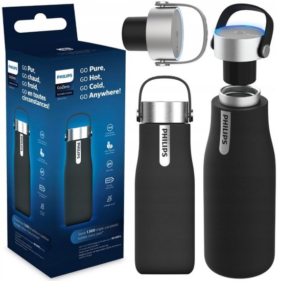 Boca za vodu PHILIPS GoZero Smart UV AWP2788BK/10, UV dezinfekcija, 0,59 l, crna