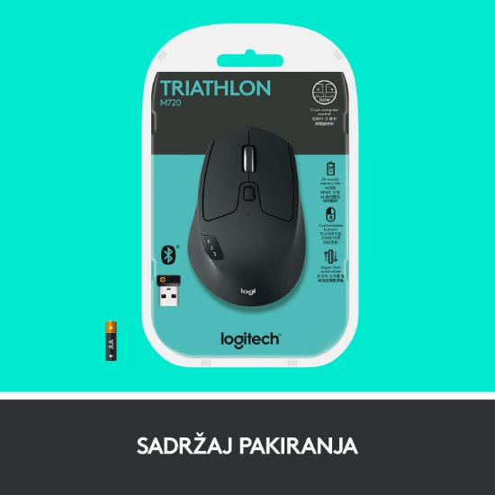 Miš LOGITECH M720 Triathlon, bežični, USB