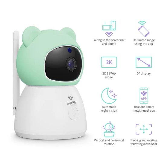 Monitor za bebe TRUELIFE NannyCam R6 Dual Smart, ekran 5", 2K, audio i video