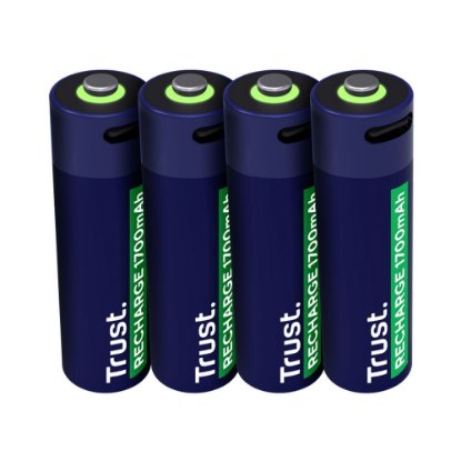 Baterije TRUST AA, punjive, 1700 mAh, USB-C, 4 komada
