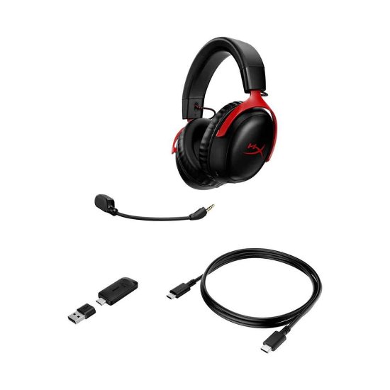 Slušalice HyperX Cloud III Wireless, bežične, crno-crvene