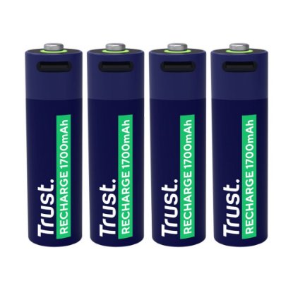 Baterije TRUST AA, punjive, 1700 mAh, USB-C, 4 komada