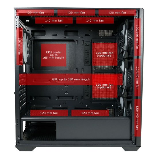 Kućište LC POWER LC-811B-ON Meshwork_XL Dark, MIDI, ATX, window, crno, bez napajanja