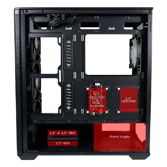 Kućište LC POWER LC-811B-ON Meshwork_XL Dark, MIDI, ATX, window, crno, bez napajanja