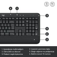 Tipkovnica + miš LOGITECH MK545 Advanced Combo, bežična, crna, Unifying receiver USB