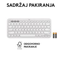 Tipkovnica LOGITECH Pebble Keys 2 K380S, BT, kompaktna, bijela