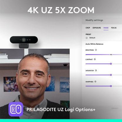 Web kamera LOGITECH Brio 4K, 4K UHD, USB-A/USB-C, crna