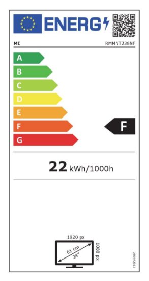 Monitor 23.8" XIAOMI Mi 1C, FHD, IPS, 250cd/m2, 1000:1, crni