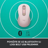 Miš LOGITECH M650 L, bežični, optički, 4000dpi, USB, BT, rozi