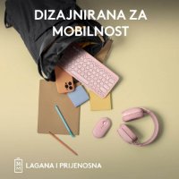 Tipkovnica LOGITECH Pebble Keys 2 K380S, BT, kompaktna, roza