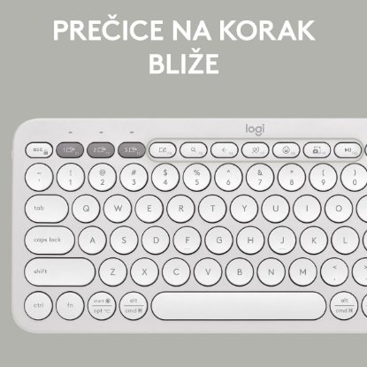Tipkovnica LOGITECH Pebble Keys 2 K380S, BT, kompaktna, bijela