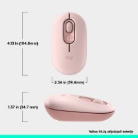 Miš LOGITECH POP, optički, bežični, USB, BT, 1000dpi, rozi