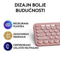 Tipkovnica LOGITECH Pebble Keys 2 K380S, BT, kompaktna, roza