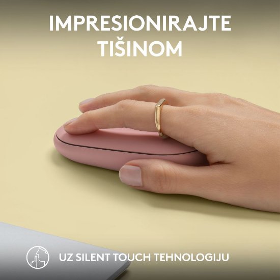 Miš LOGITECH M350s Pebble 2, optički, BT, rozi