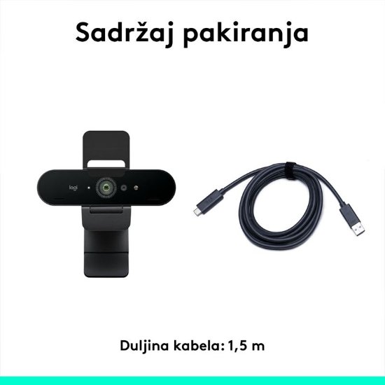 Web kamera LOGITECH Brio 4K, 4K UHD, USB-A/USB-C, crna