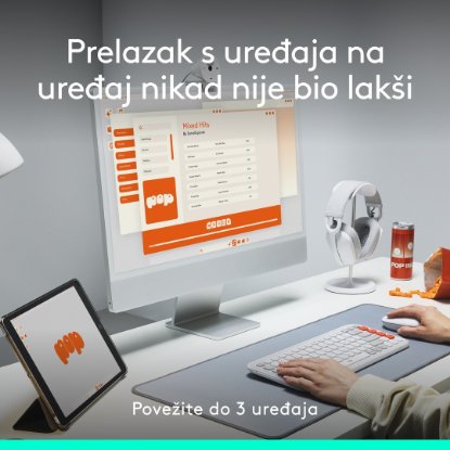 Miš LOGITECH POP, optički, bežični, USB, BT, 1000dpi, rozi