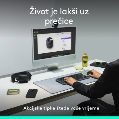 Miš LOGITECH POP, optički, bežični, USB, BT, 1000dpi, rozi