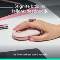 Miš LOGITECH POP, optički, bežični, USB, BT, 1000dpi, rozi
