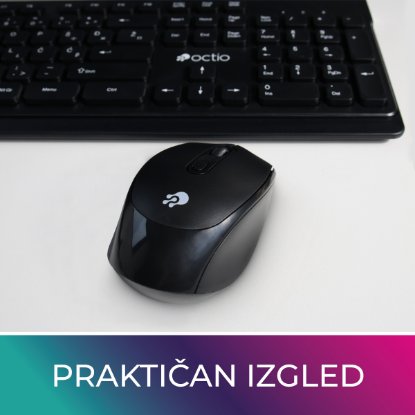 Tipkovnica + miš OCTIO KM200W, crni, bežični