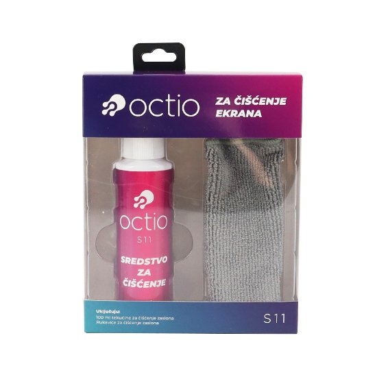 Sredstvo za čišćenje OCTIO S11, za čišćenje ekrana, 100ml, rukavica