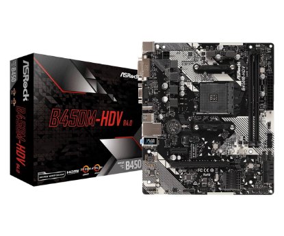 Matična ploča ASROCK B450M-HDV R4.0, AMD B450, mATX, s. AM4