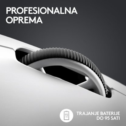 Miš LOGITECH Pro X Superlight 2, bežični, optički, 32000dpi, bijeli, USB
