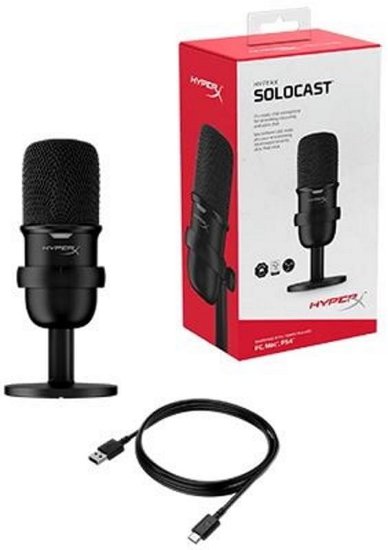 Mikrofon HyperX SoloCast HMIS1X-XX-BK/G, stolni, crni