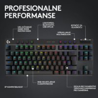 Tipkovnica LOGITECH G Pro X TKL LIGHTSPEED, mehanička, bežična, RGB, crna