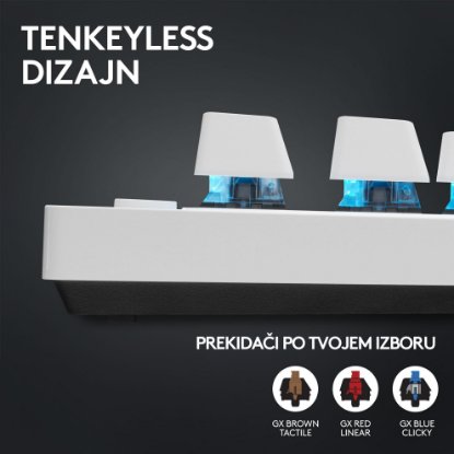Tipkovnica LOGITECH G Pro X TKL LIGHTSPEED, mehanička, bežična, RGB, bijela