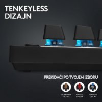 Tipkovnica LOGITECH G Pro X TKL LIGHTSPEED, mehanička, bežična, RGB, crna