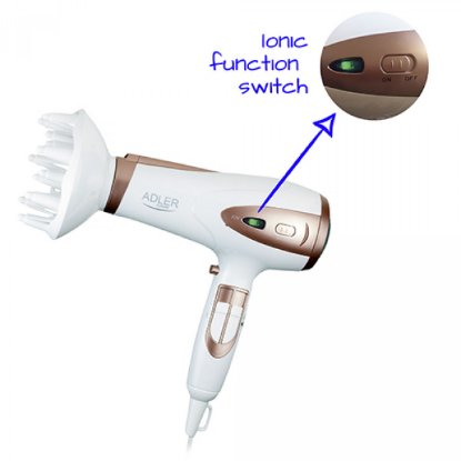 Sušilo za kosu ADLER AD2248w, sa ionima, 2200 W, bijelo