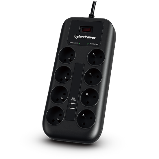 Prenaponska zaštita CYBERPOWER P0820SUF0, 8x šuko, 2x USB