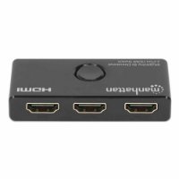 Razdjelnik MANHATTAN, 1x HDMI in, 2x HDMI out, dvosmjerni switch, crni