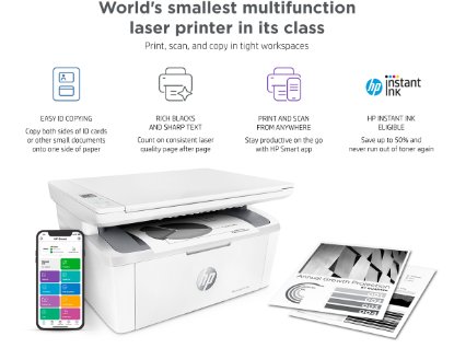 Multifunkcijski printer HP LaserJet MFP M140w 7MD72F, printer/scanner/copy, 600dpi, USB, WiFi, bijeli